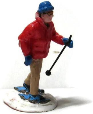 Figura Lemax Pueblo de Navidad Zapato de Nieve Caminante con Poste (Reparado) Retirado Foto 1 de 4