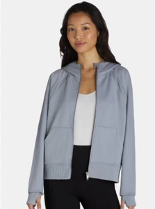 Avia Women's Plush Fleece Hooded Zip-Up Hooded Soft Indigo Jacket - Picture 1 of 1