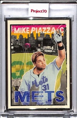2021 TOPPS PROJECT 70 #638 MIKE PIAZZA BY NICO P70 AP SILVER FRAME 26/51 - Image 1 of 2