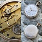 ✩ Antyczny [ Srebro 0.800 ] stary zegarek kieszonkowy Remontoir Cylindre 10 klejnotów