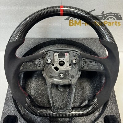 Carbon Fiber Alcantara Steering Wheel Fit for Audi Q5 Q3 Q7 Q8 Q2 SQ7 SQ8 S5 RS3 - Image 1 of 4