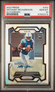 2023 Prizm Football Anthony Richardson COLTS #343 Rookie RC Silver Auto PSA 10 - Picture 1 of 2