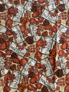 Debbie Mumm Pumpkin Patch Farms in squares fabric 21” Long - Picture 1 of 5