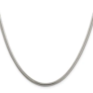 Sterling Silver 3mm Round Snake Chain Necklace 20" for Women 15.1gm - Picture 1 of 4
