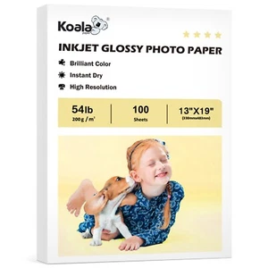 Set Koala Fotopapier 13x19 Hochglanz 54 Pfund 200 g/m Tintenstrahldrucker Canon Epson HP - Bild 1 von 9