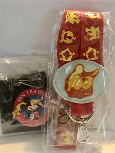 DISNEY STORE CATALOG PIN TRADING MICKEY LANYARD + 100 YEARS OF MAGIC~NEW/SEALED - Picture 1 of 2