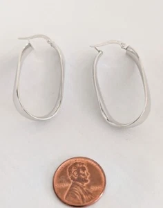 Italian Earrings 14K White Gold 3.3 Grams Retail Price $899 Make Me An Offer! - Picture 1 of 3