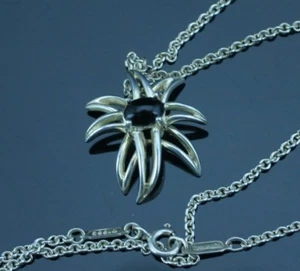 Tiffany & Co Silber Onyx Edelstein Feuerwerk Halskette 18 Zoll - Bild 1 von 4