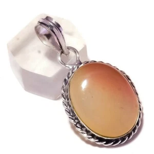 Cabochon Agate Oval Gemstone Silver Overlay Handmade Rope Bezel Pendant A3285 - Picture 1 of 3