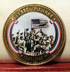 French MEDAL USA 41mm WW2 pacific war - Picture 1 of 2
