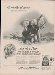 Vintage 1953 Texaco Havoline Oil Elephant  Print Ad - Picture 1 of 1