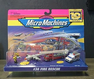 Rare Vintage 90s Galoob Micro Machines #30 Fire Rescue Sealed In Package MOC - Picture 1 of 4