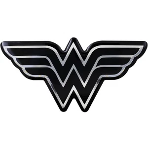 Wonder Woman Logo Decal Sticker – Black & Chrome Edition - 4.3" x 2.3" - Picture 1 of 4