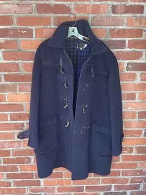 Abrigo de Lona Vintage Para Hombre Gimbels Hecho en Inglaterra Azul Mezcla Lana Talla 42 Foto 1 de 4