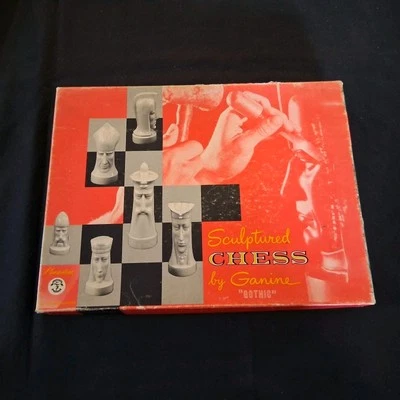 Ajedrez Esculpido Gótico Vintage Por Ganine Edición Salón Completo Con Caja Foto 1 de 4