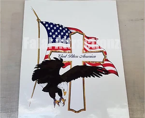 God Bless America Cross Eagle Cross Flag Vinyl Sticker Decal USA patriotic - Imagen 1 de 2