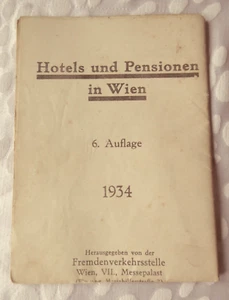Stadtplan von Wien, Hotels & Pensionen, Fremdenverkehrsstelle 1934 - Bild 1 von 4