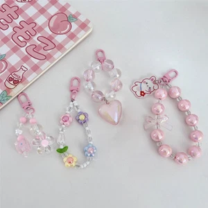 Colorful Beads Hanging Chain Mobile Phone Chain Phone Lanyard Phone Wrist Strap - Picture 1 of 11