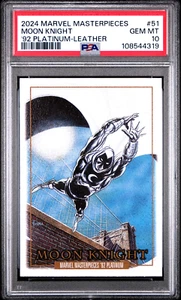 PSA 10 MARVEL MASTERPIECES '92 PLATINUM 51 MOON KNIGHT LEATHER - Picture 1 of 2