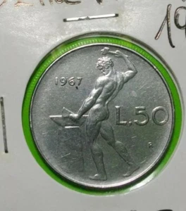 50 LIRE ITALIEN VULCANO 1967 qFDC- QUNC Fast Unzirku AUS ROLLEN SOFORT KAUFEN - Bild 1 von 2