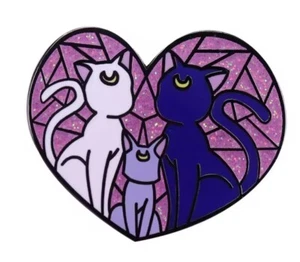 Manga Series - Luna, Artemis and family enamel pin - Free AU Post - AU stock - Bild 1 von 1