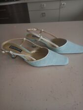 Jacques Vert Ladies Sling Back Shoes, Size 4,  Aquamarine, original box