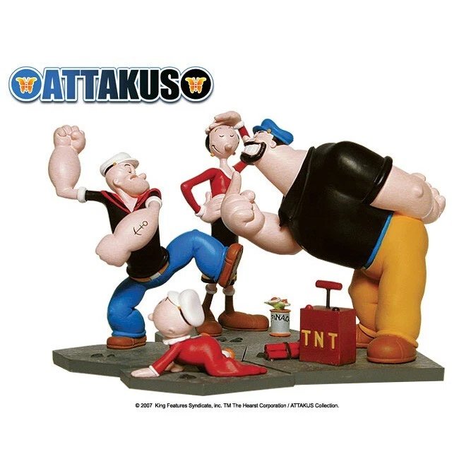 Juego de 4 diorama familiar Attakus Popeye de 3,5 pulgadas Foto 1 de 1