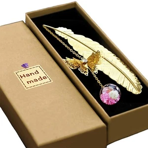 Konrisa Reader Gift Classical Bookmarks Metal Feather Butterfly Pendants with... - Picture 1 of 6