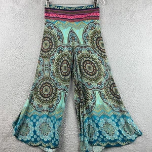 Thaluta Hose Standardgröße Paisley Oversized ausgestellt weites Bein Boho tiefer Schritt - Bild 1 von 9
