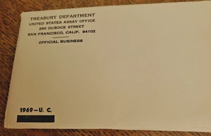 1969 - P D S -10 COINS US MINT SET in Envelope Uncirculated Rare Sealed Unopened - Picture 1 of 2