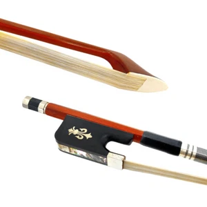 3/4 Double Bass Bow Brazilwood Nice Ebony Frog Natural Horsehair For Student - Picture 1 of 14