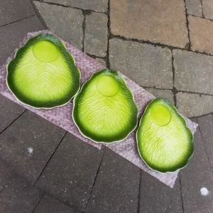 3 Holt Howard Lettuce Leaf Snack Plates, 1962 - Picture 1 of 6