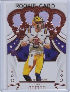 TARJETA DE NOVATO JOE BURROW TROQUELADA CORONA REAL RARA $$ RC Fútbol LSU TIGER BENGAL - Imagen 1 de 2
