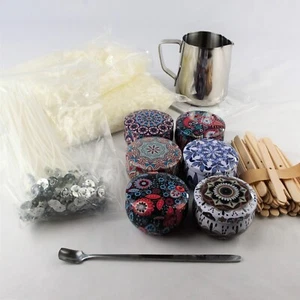 Soy Candle Making Kit Candle Holders Pitcher Wax Wicks - DIY Gift Kits - 6 Tins - Picture 1 of 11