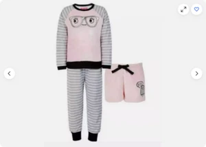 Saint Eve Girls 3 Piece Pajama Set (Pink/Gray,XS-5/6) NWT - Picture 1 of 3