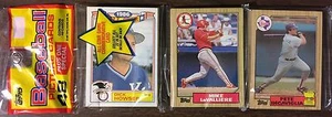 1987 TOPPS RACK PACK MARK McWIRE on (BACK) INCAVIGLIA Cards on (TOP) G7105118 - Picture 1 of 8
