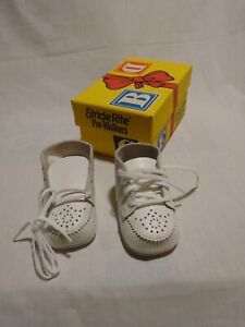 Vintage but New STRIDE RITE Pre-Walkers White Leather Shoes w/Original Box