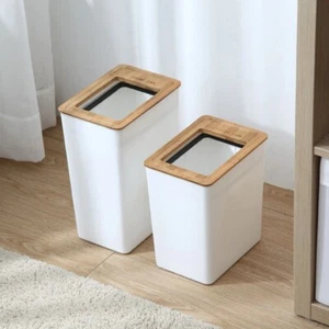 Cubo de basura Cubo de basura Cubo de basura de madera Cubo de basura de basura de oficina - Imagen 1 de 14