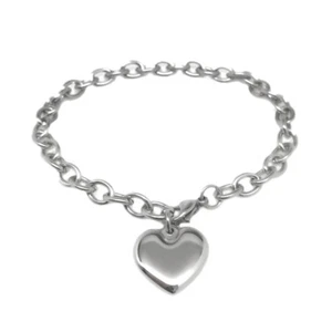 Damen Edelstahl Herz Charm Liebesversprechen Kette Gliederarmband - Bild 1 von 4