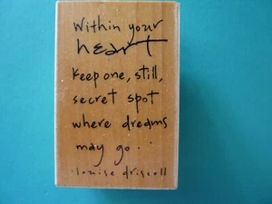 'Keep One Still Secret Spot Where Dreams May Go' Quote PENNY BLACK Rubber Stamp - Picture 1 of 2