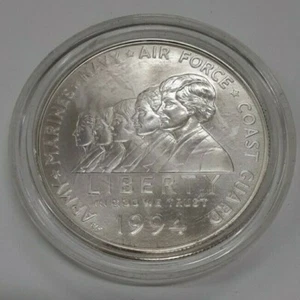 1994-W Women in Military Commem UNC Silver Dollar - Coin in Capsule ONLY - Picture 1 of 2
