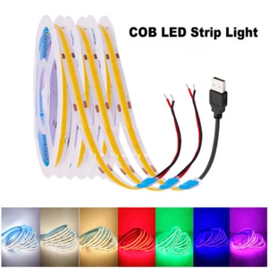 5V 320leds/m COB LED Light Strip Tape for Car Room Decor DIY Lighting - 8mm 10mm - Picture 1 of 53