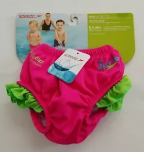 Speedo UV Swim Diaper Water Resistant Pink Green Ages 0-6 Months NEW - Picture 1 of 5