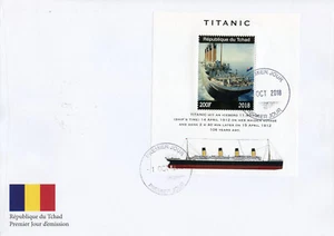 Titanic Stamps Chad 2018 FDC Titanic Boats Ships Nautical 1v M/S - Picture 1 of 1