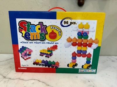 Guidecraft Stack'ems Pumpkins 96 Piece Set Building Toy - Image 1 of 4
