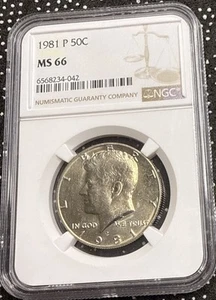 1981 P Kennedy Half Dollar NGC MS66 - Picture 1 of 4