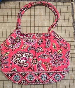 Vera Bradley Purse Side By Side Tote Call Me Coral Shoulder Bag Pink Retired Vtg - Picture 1 of 5