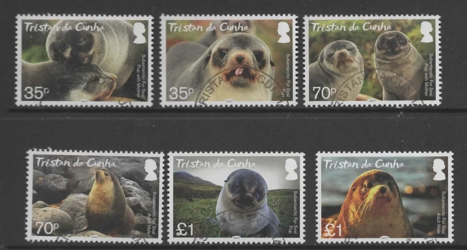 TRISTAN DA CUNHA SG1199/204  2017 FUR SEALS USED - Изображение 1 из 1