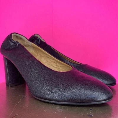 Bomba Alberto Fermani Cuero Marrón Oscuro Punta Redonda Tacón Bloque Talla 10 Foto 1 de 4