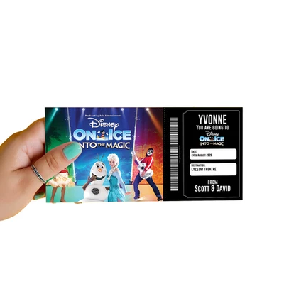 LIQUID_STATIONARY Disney On Ice Theatre Ticket Into The Magic Musical Gift Surprise Personalised